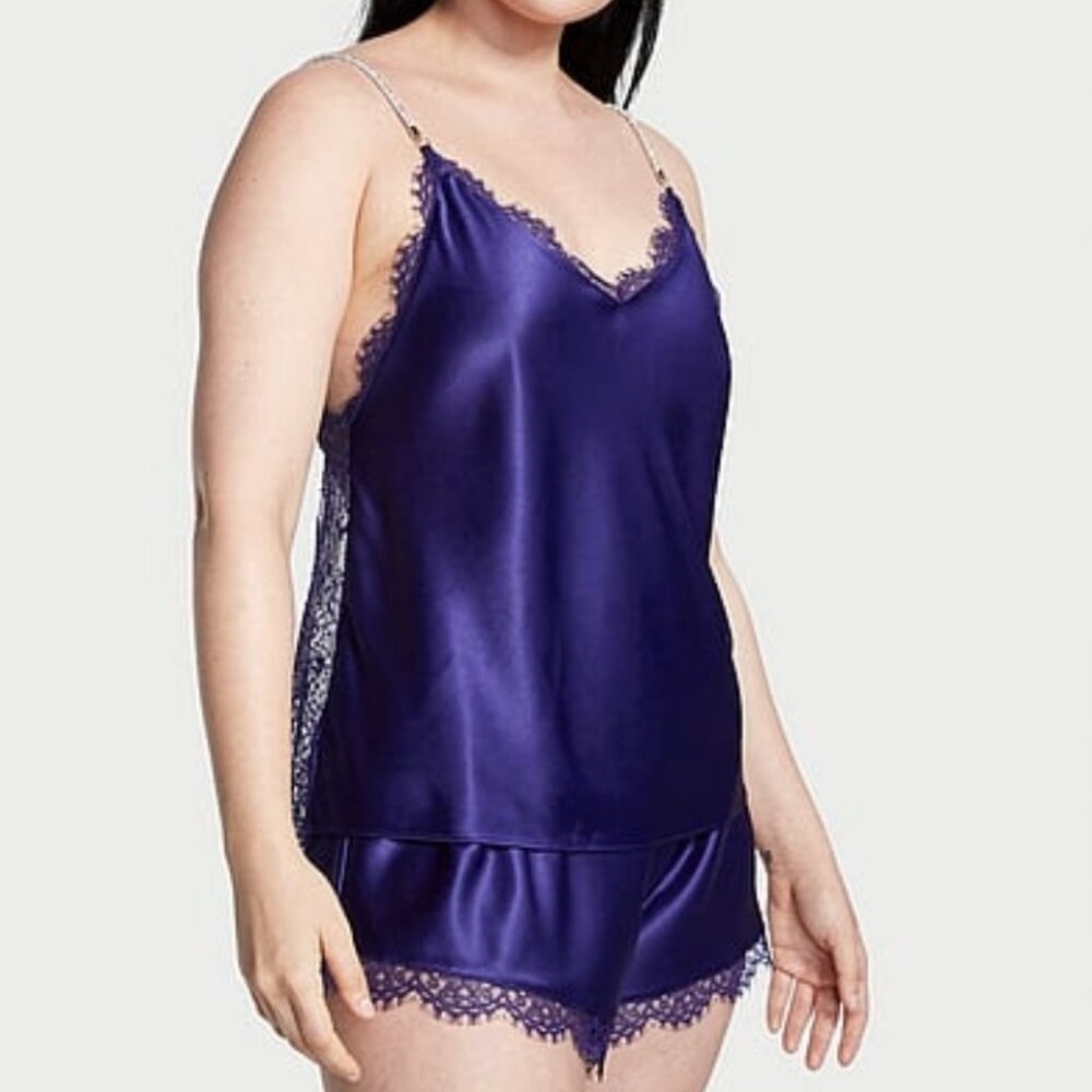 VS Satin Lace-Back Cami Set